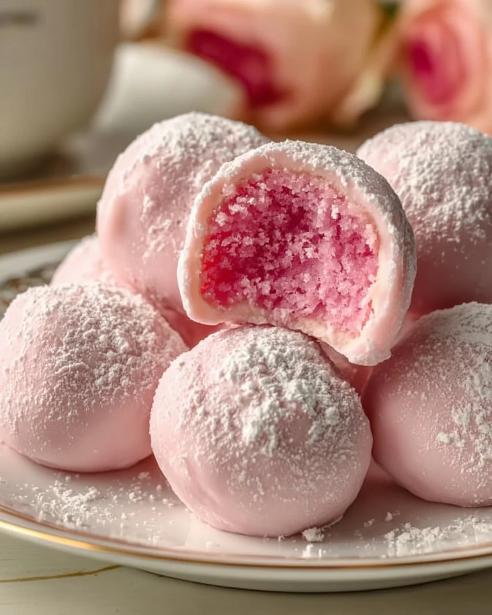Delicious Raspberry Rose Truffles with a hint of rose flavor and vibrant pink hues
