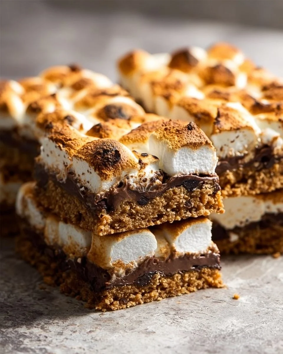 Delicious S'more Bars with graham crackers, chocolate, and marshmallows