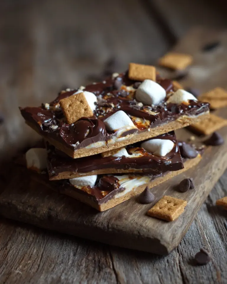 Delicious homemade S'mores Bark with chocolate, graham crackers, and marshmallows