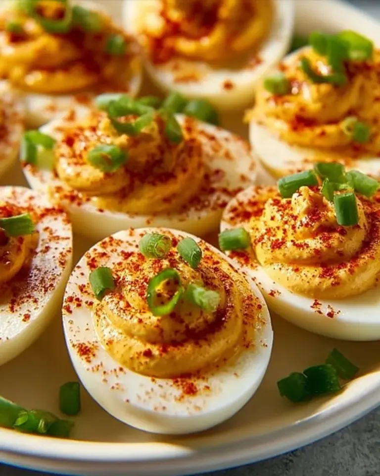 Sweet and Spicy Deviled Eggs recipe for a flavorful appetizer