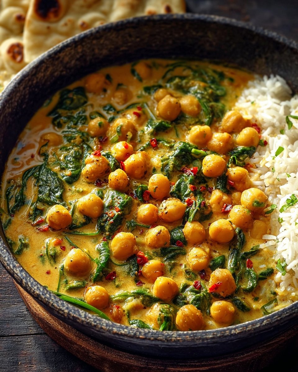 One-Pot Chickpea Spinach Coconut Curry