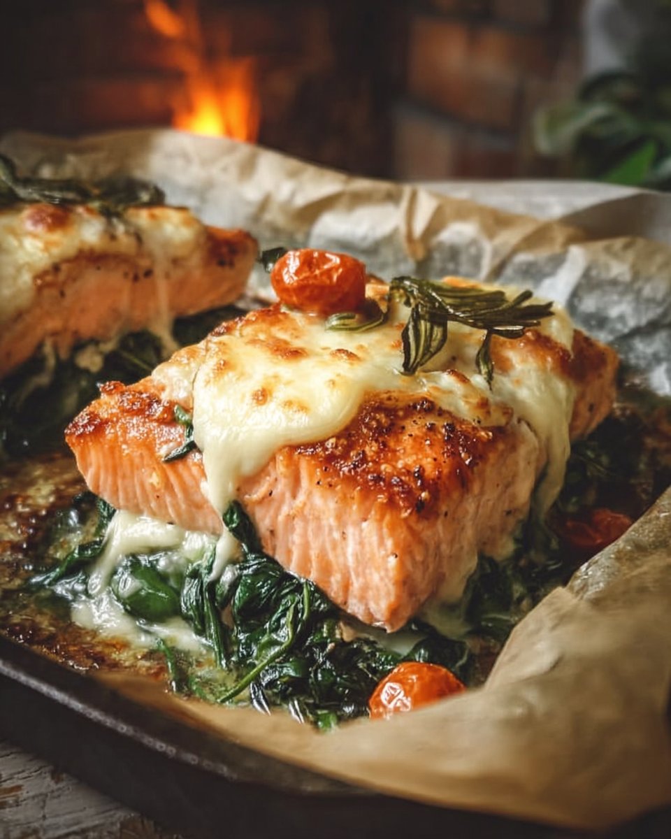 Irresistible Baked Salmon with Spinach and Mozzarella Bliss