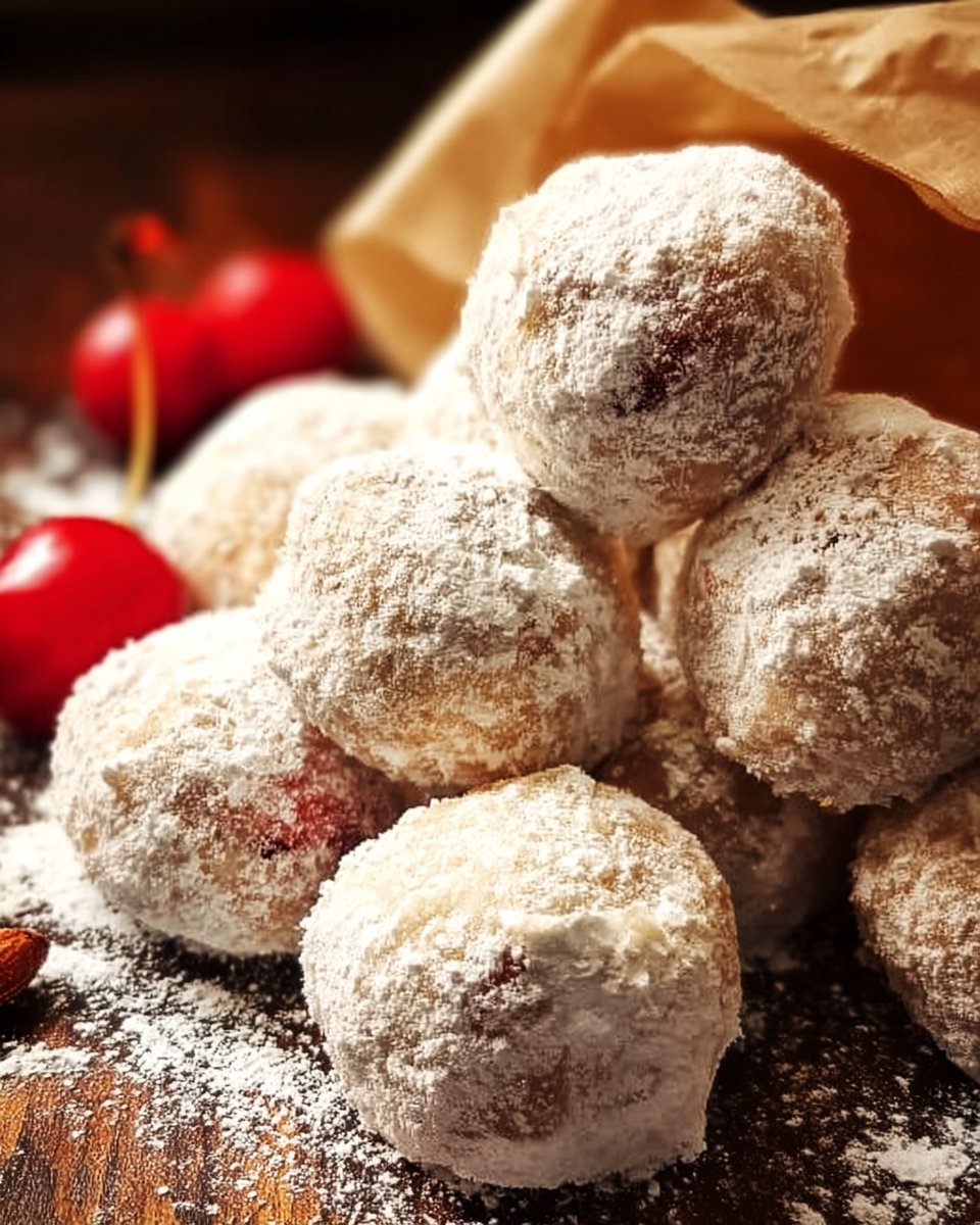 Cherry Almond Snowballs