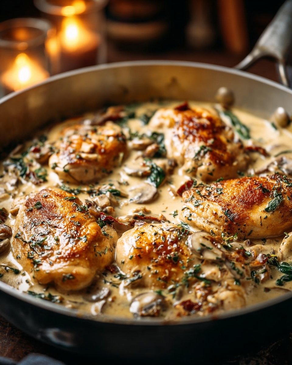 Creamy Tuscan Garlic Chicken Skillet