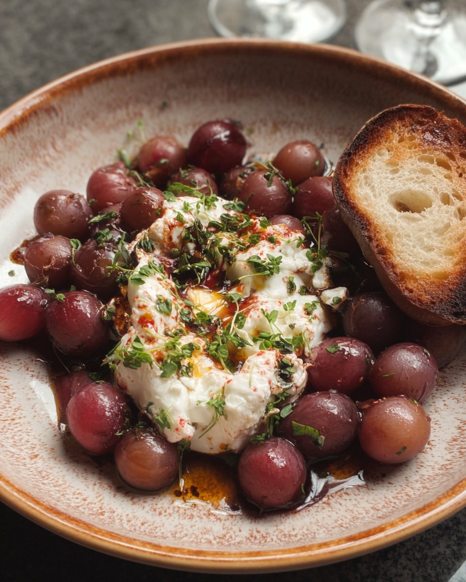 Roasted Grapes & Burrata Cheese