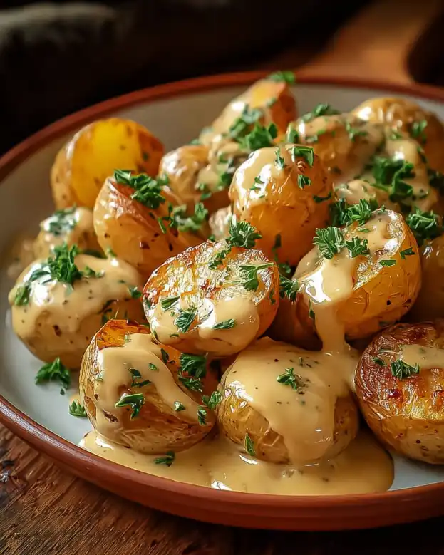 Creamy Garlic Baby Potatoes