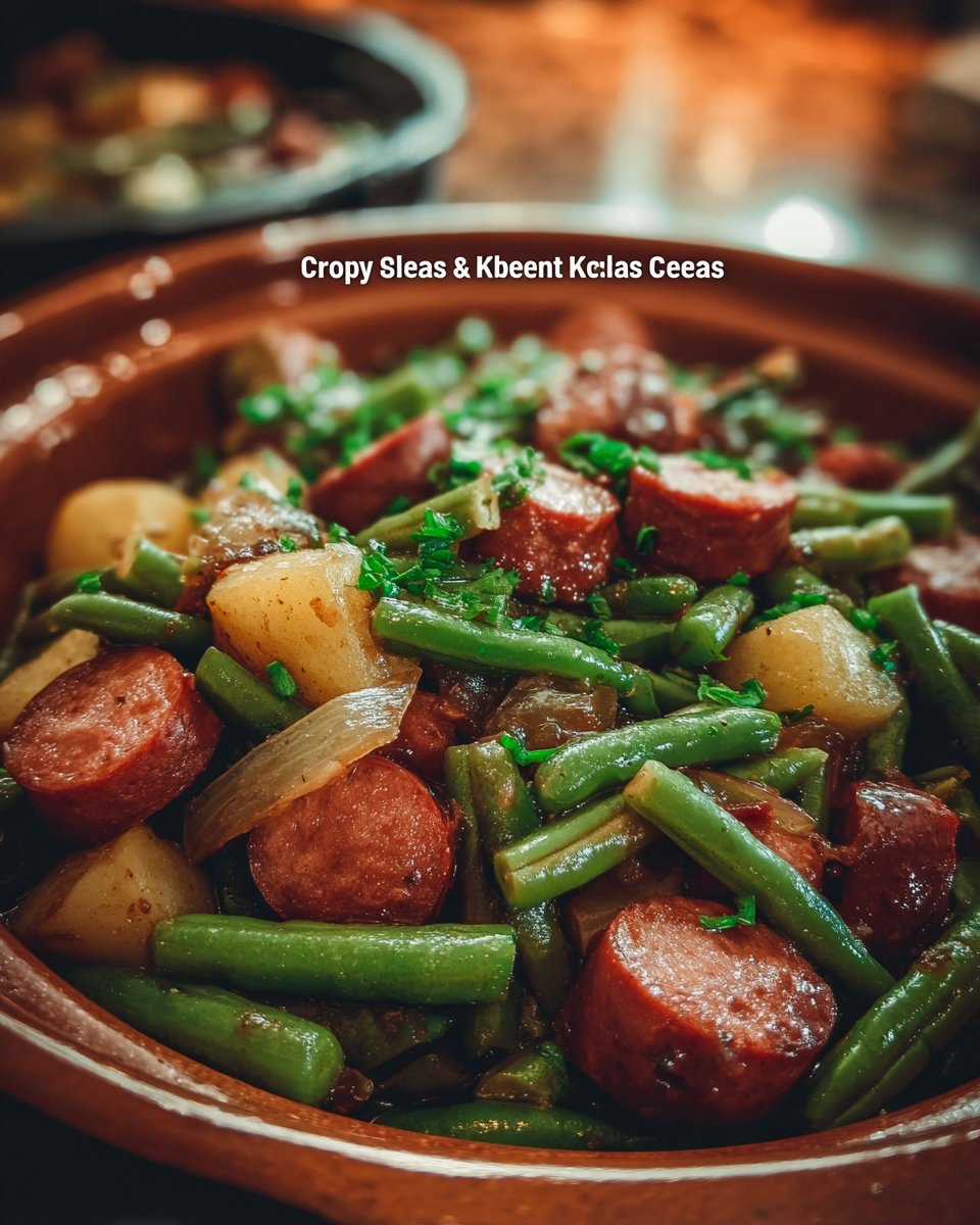 Crockpot Kielbasa and Green Beans