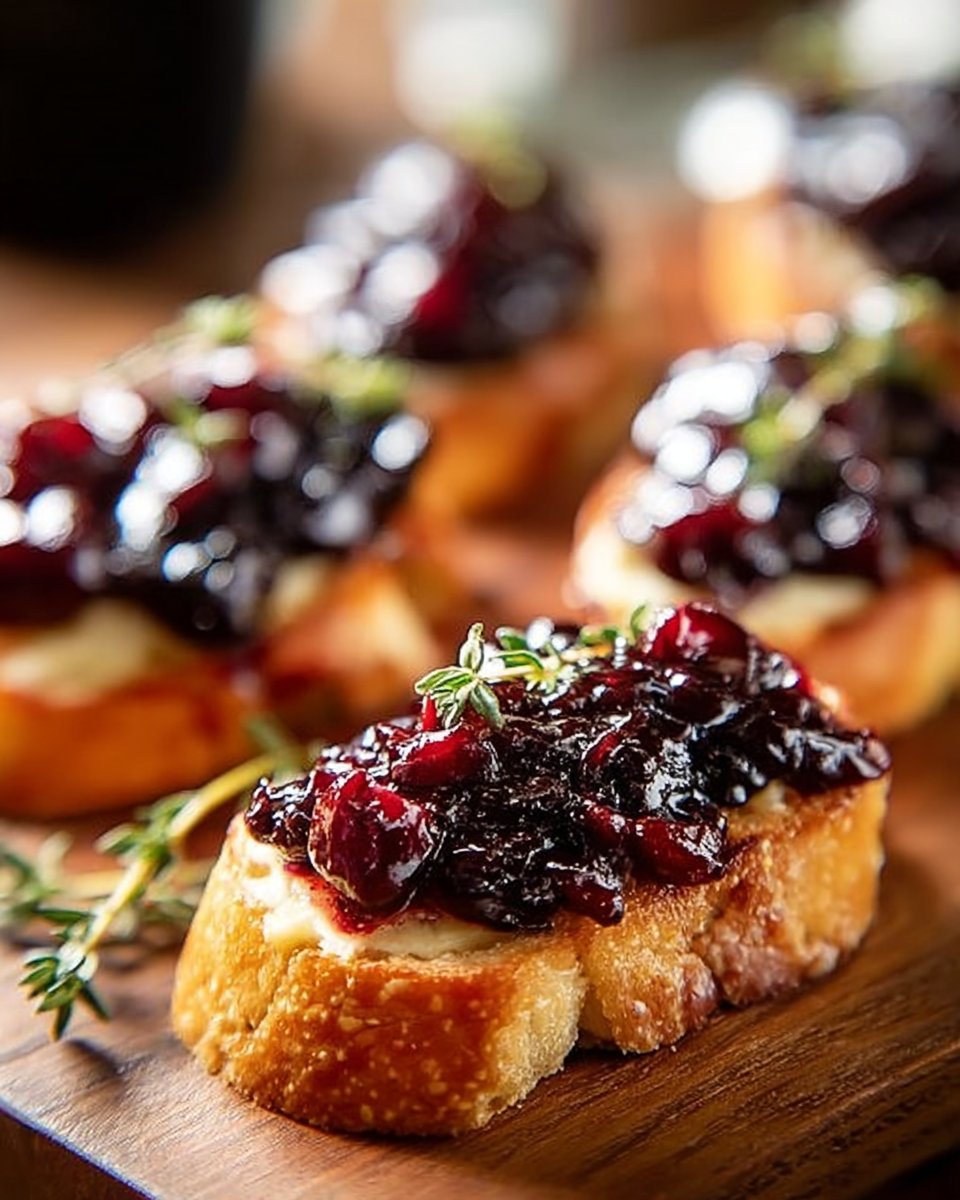 Brie and Roasted Cranberry Baguette Appetizer