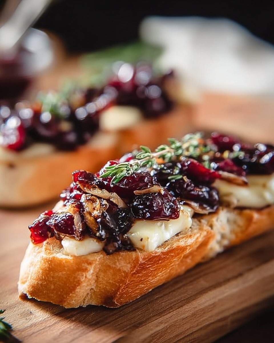 Brie and Roasted Cranberry Baguette Appetizer
