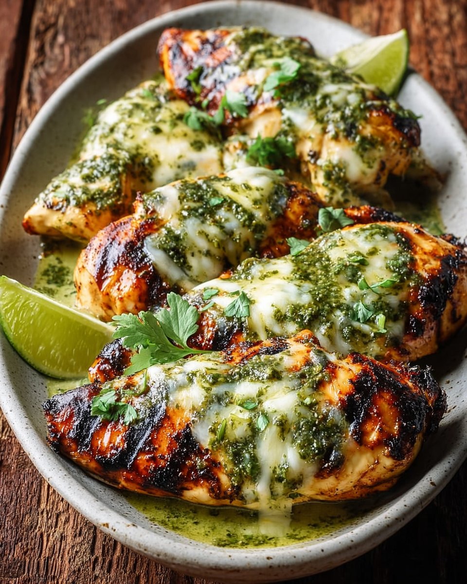 Grilled Salsa Verde Pepper Jack Chicken