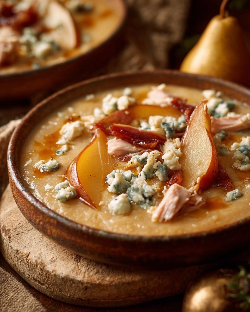 Caramelized Pear, Prosciutto, and Blue Cheese Pizza
