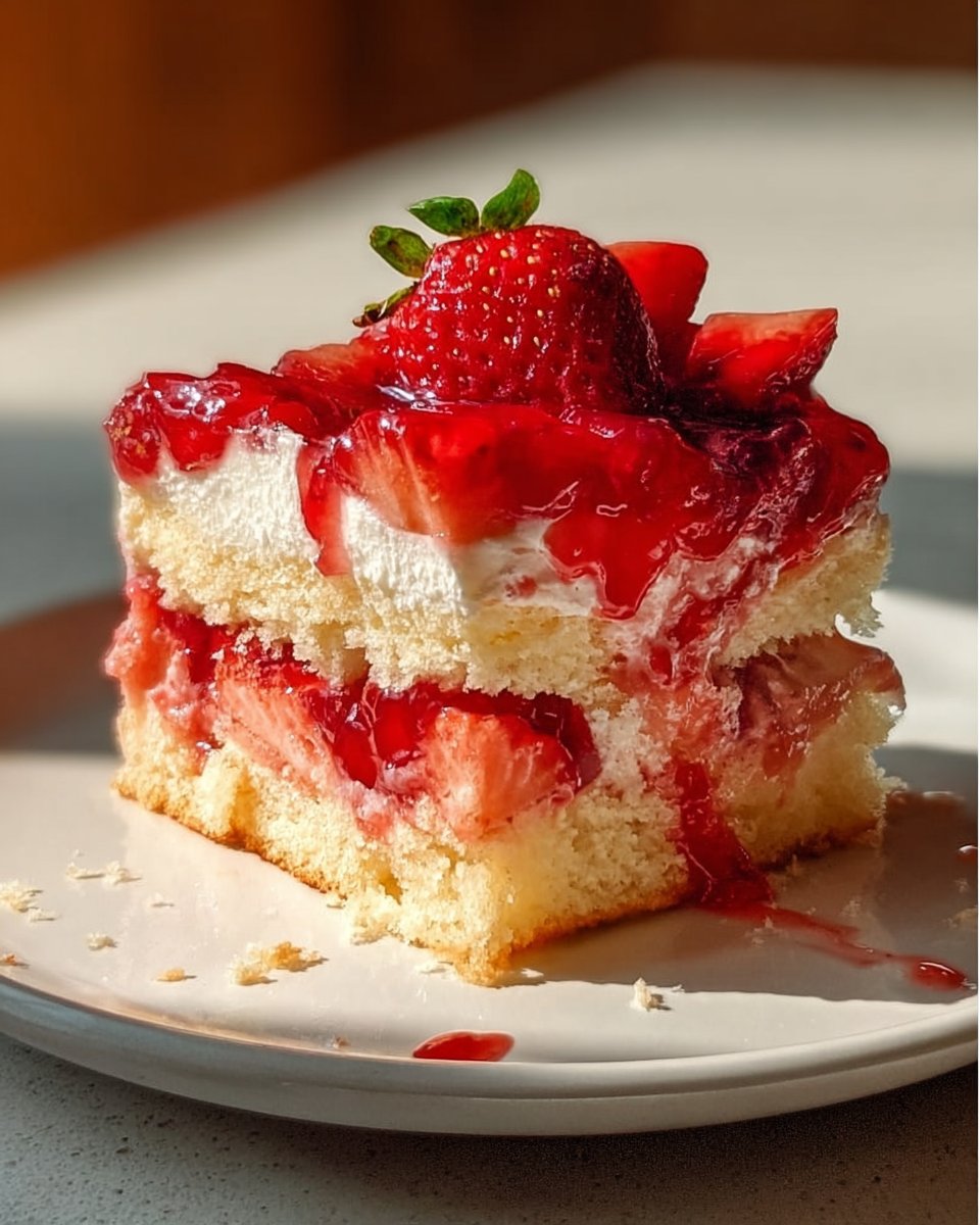 Strawberry Earthquake Cake