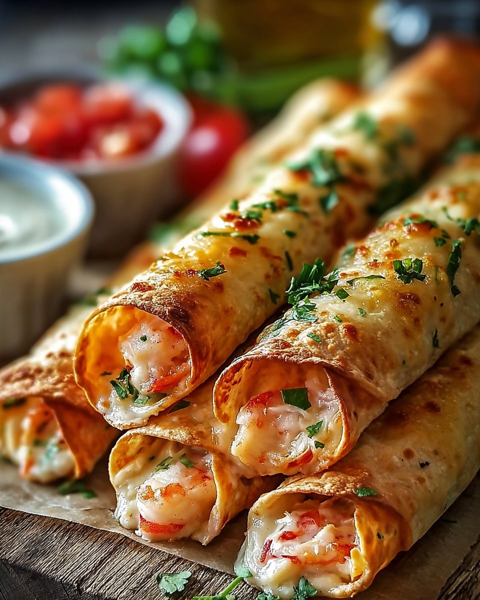 Cheesy Crab and Shrimp Taquitos