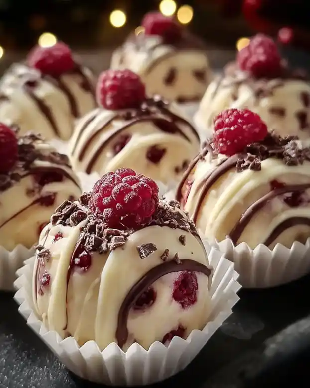 White Chocolate Raspberry Cheesecake Balls