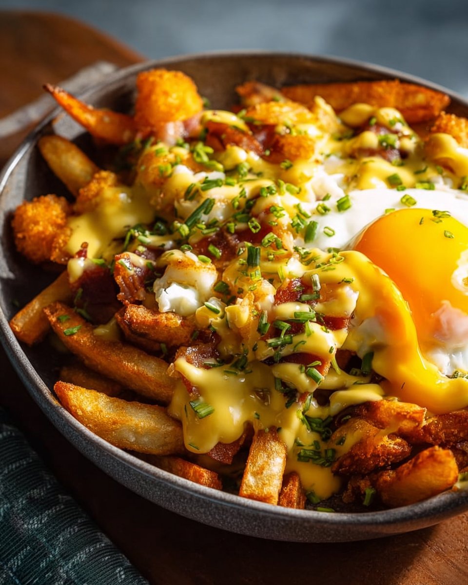 Breakfast Poutine with Hollandaise Sauce