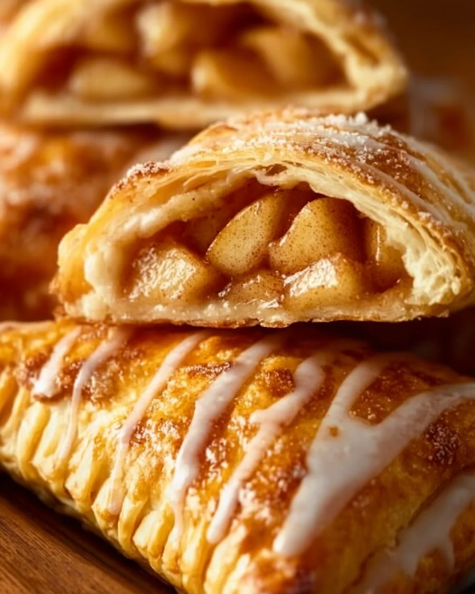 Delicious apple puff pastry turnovers fresh from the oven