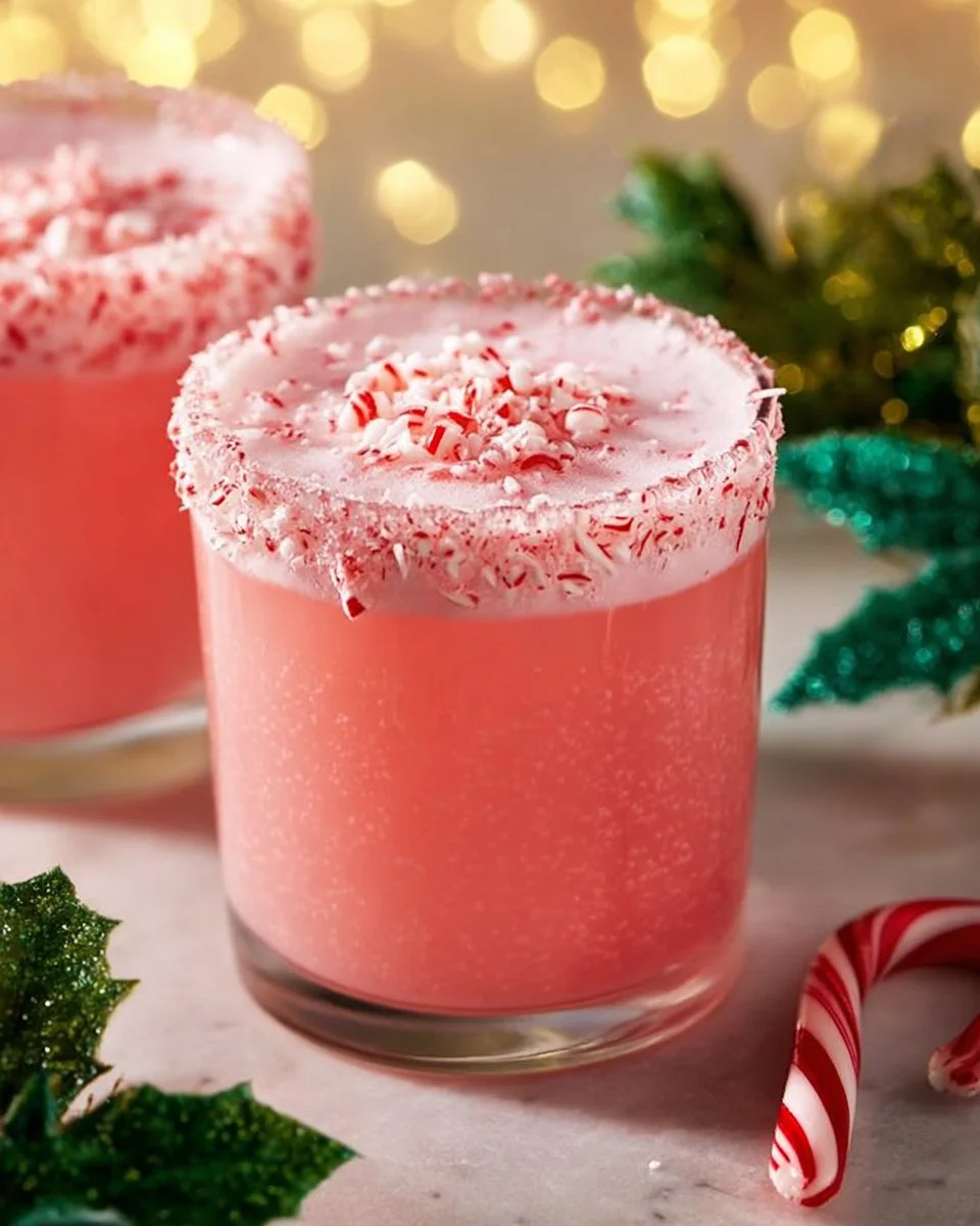 Refreshing Candy Cane Mocktail served in a festive glass with mint and candy cane garnish.