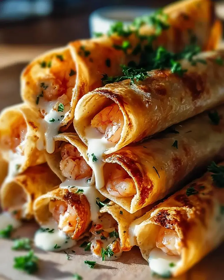 Cheesy crab and shrimp taquitos served with dipping sauce