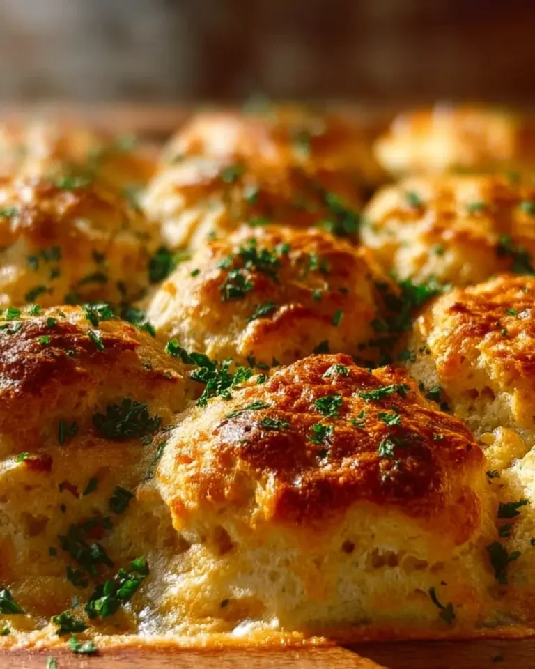 Delicious Chicken Bubble Biscuit Bake Casserole topped with golden biscuits