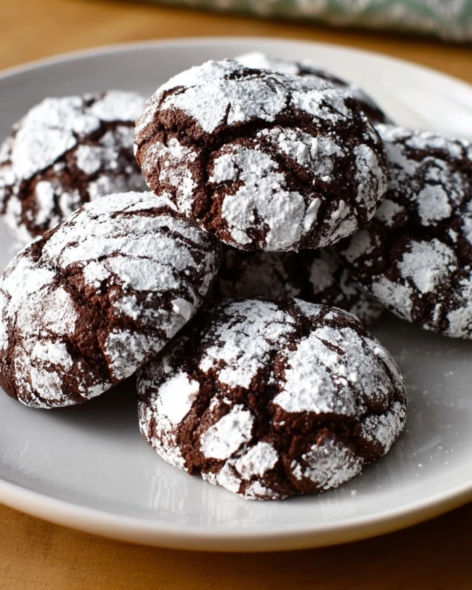 Delicious homemade Chocolate Orange Crinkle Cookies on a baking tray