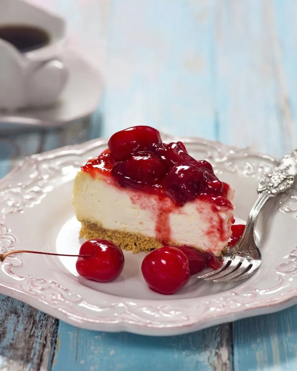 Delicious Classic Cherry Delight dessert with cherries and whipped cream
