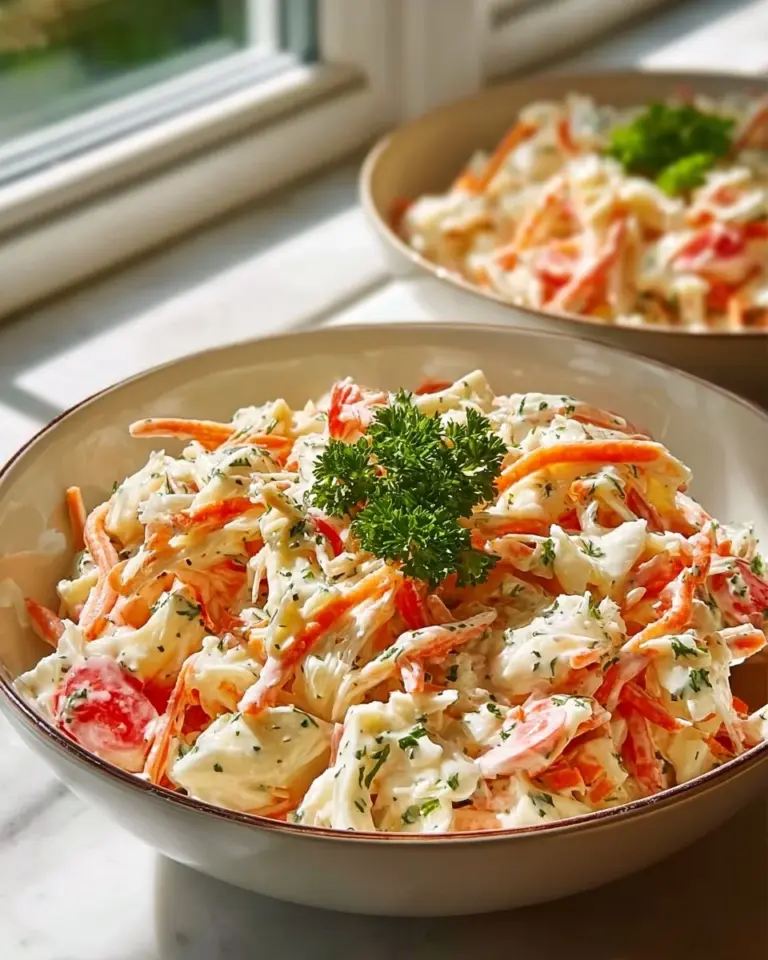 Fresh crab salad with vegetables, perfect for a light and flavorful meal.