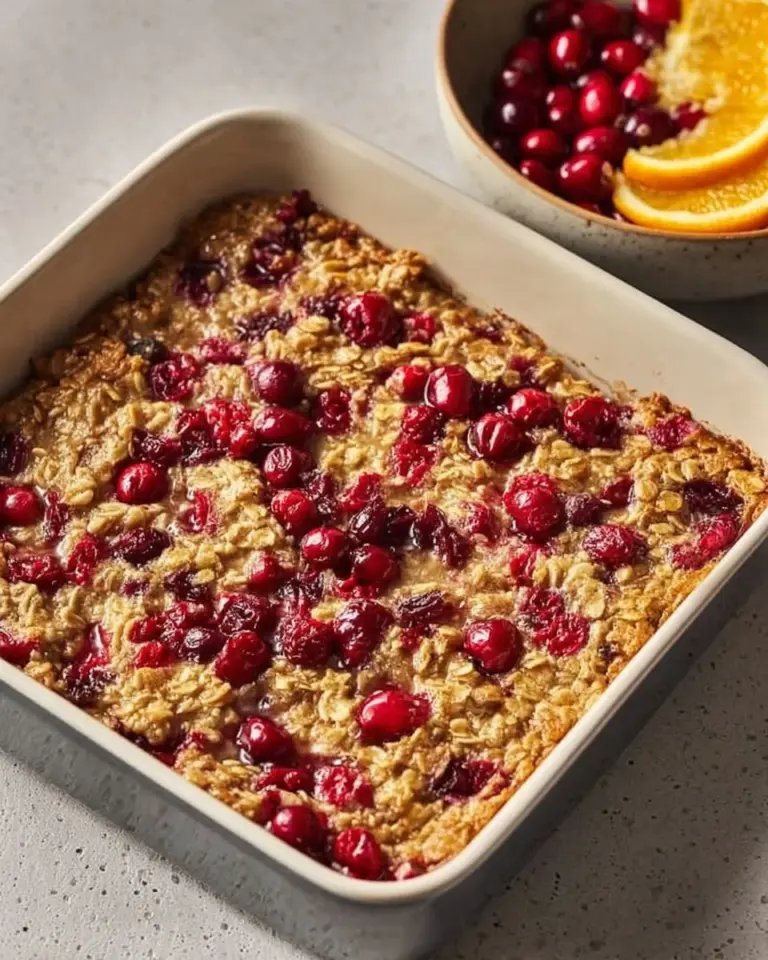 Healthy cranberry orange baked oatmeal recipe for a nutritious breakfast.