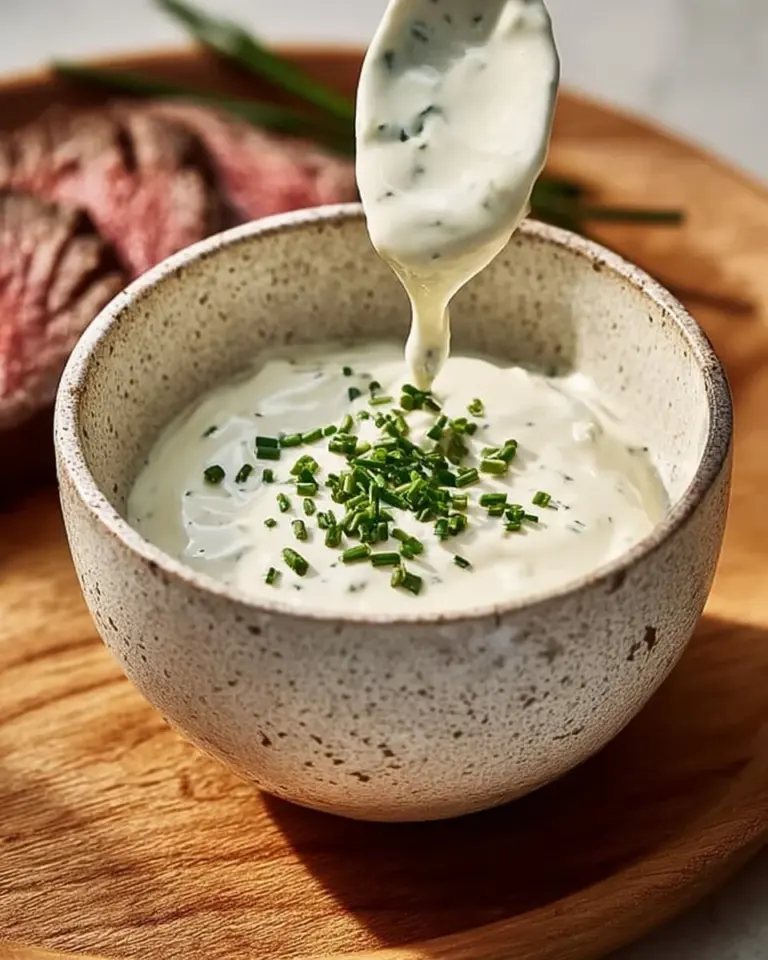 Creamy horseradish sauce served with prime rib.