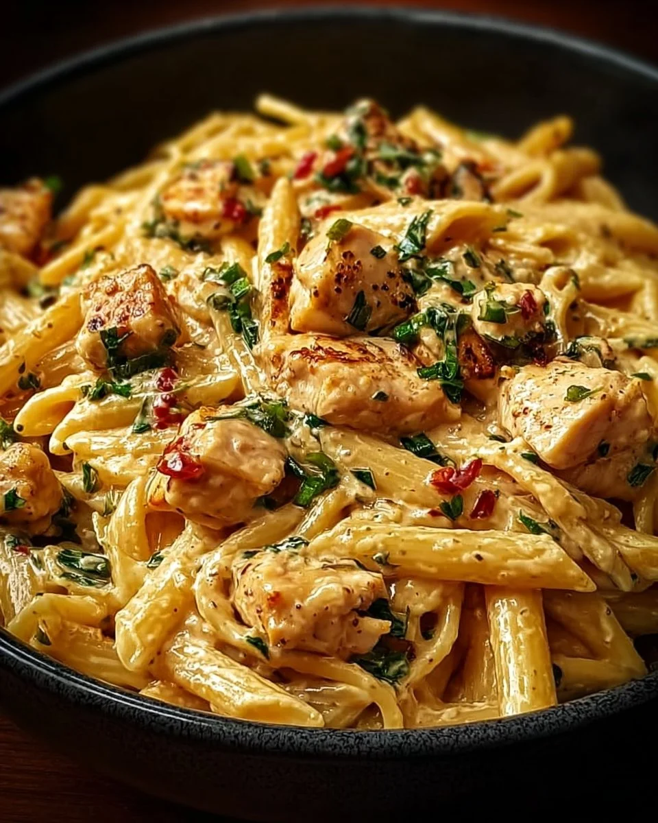 Creamy Ricotta Chicken Pasta served in a bowl with fresh herbs
