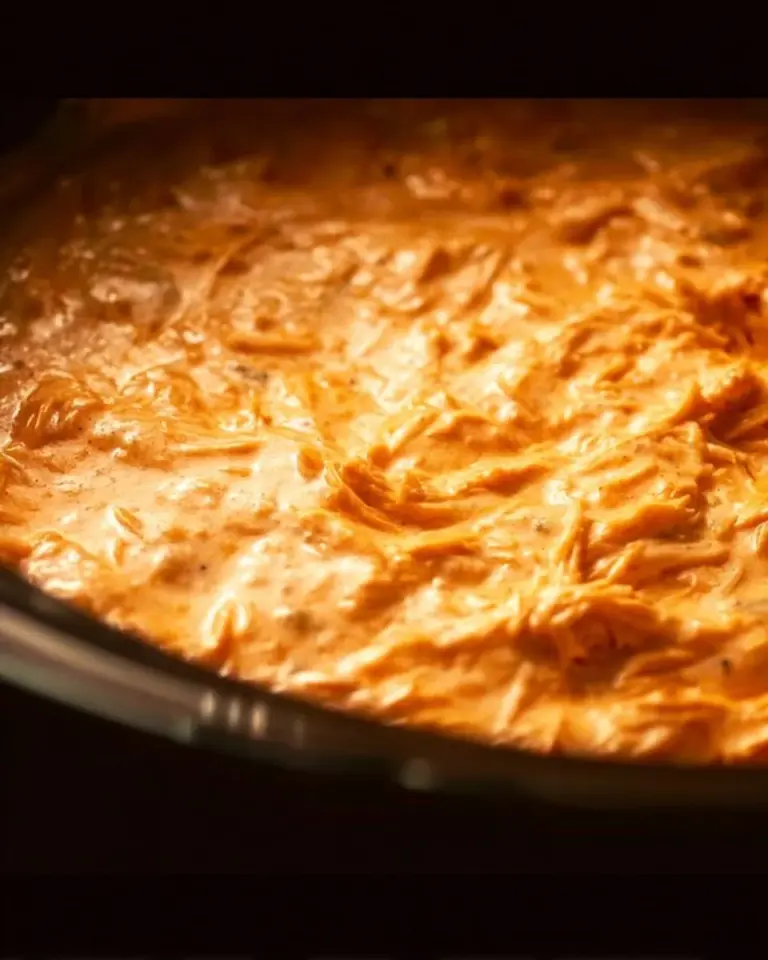 Crockpot Buffalo Chicken Dip served with tortilla chips in a bowl
