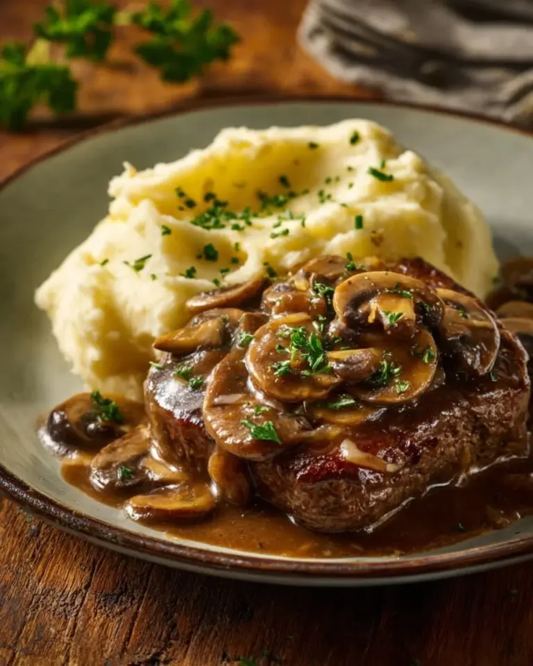 Delicious Crockpot cube steak served with gravy and vegetables