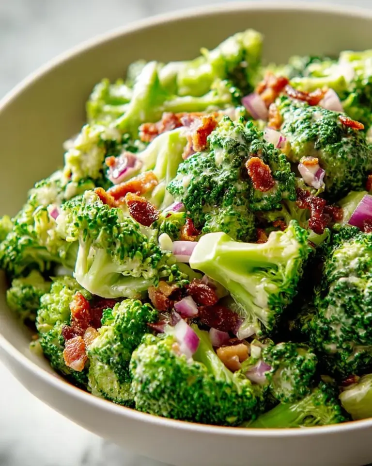 Healthy and vibrant Crunchy Broccoli Salad with fresh vegetables
