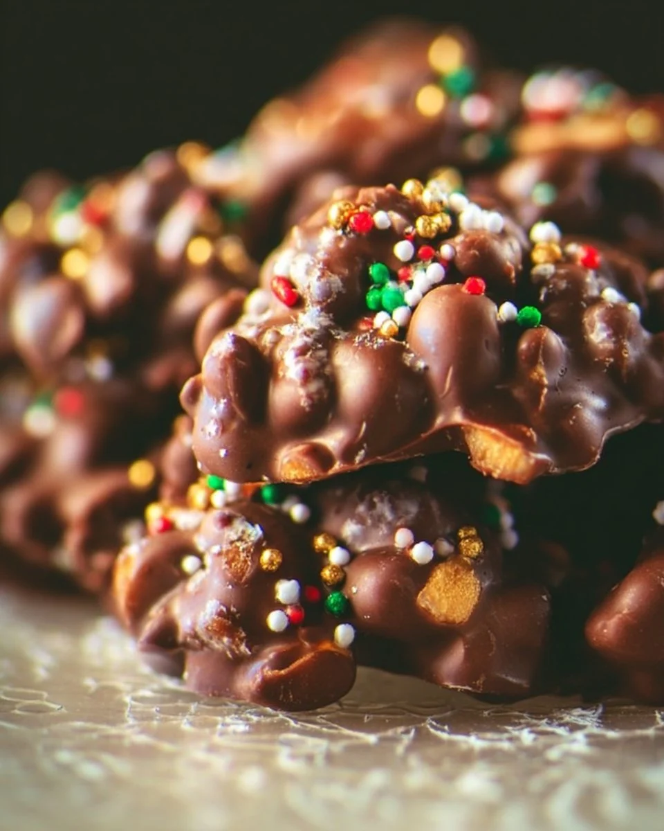Delicious easy 4-ingredient crockpot candy made with chocolate and nuts