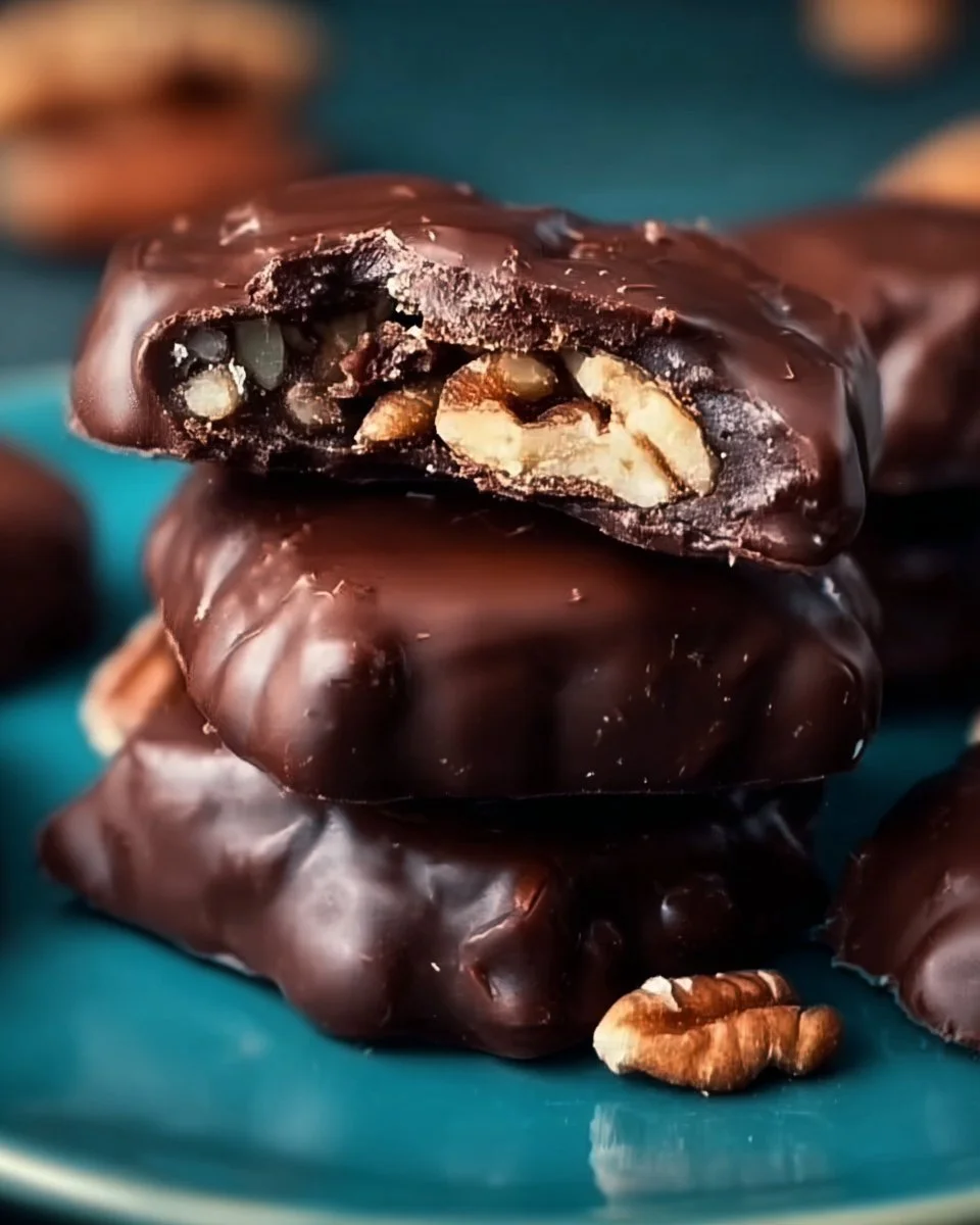 Delicious easy Christmas pecan turtles drizzled with chocolate and caramel.