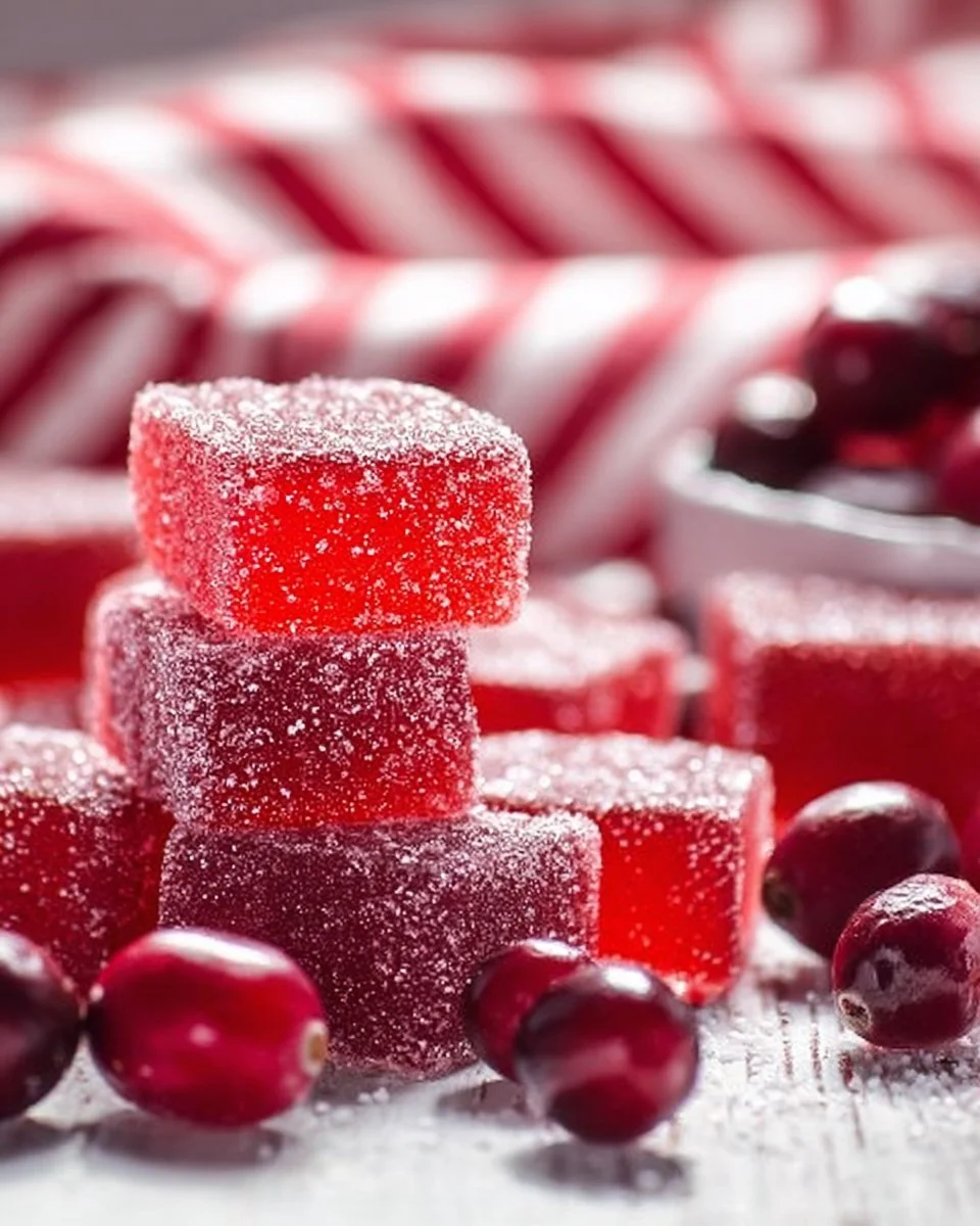 Festive cranberry jelly candies for holiday treats