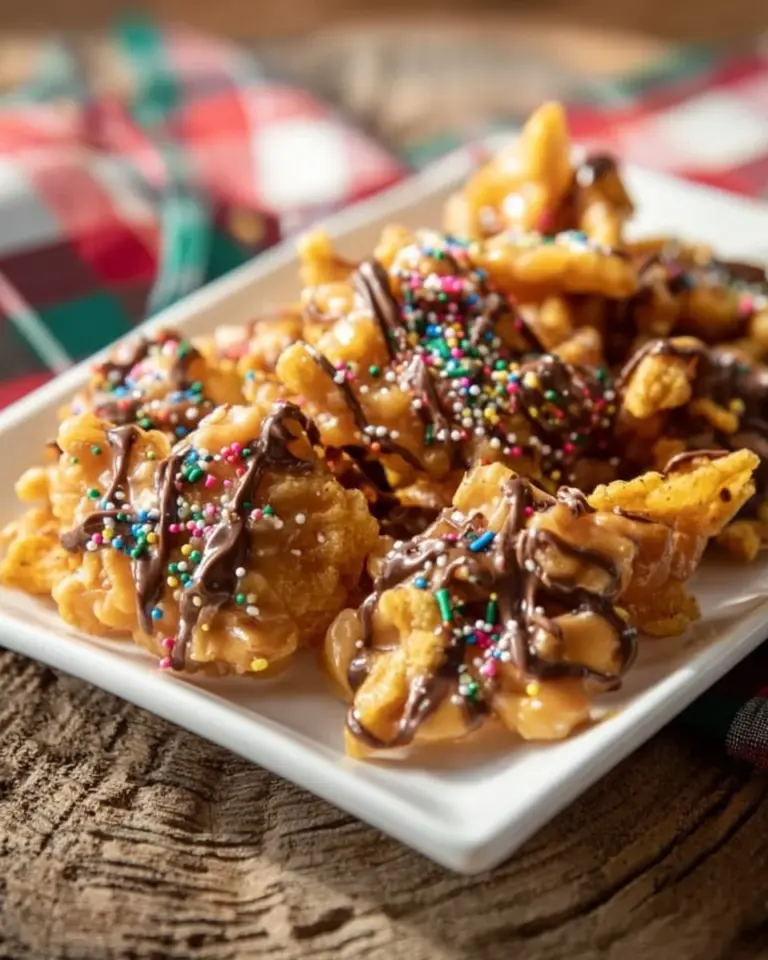 Delicious homemade Frito Candy prepared with chocolate and peanuts.