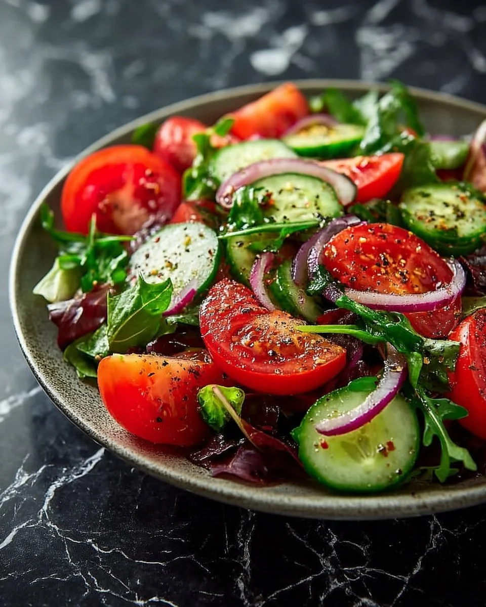Fresh garden salad with colorful vegetables and healthy ingredients