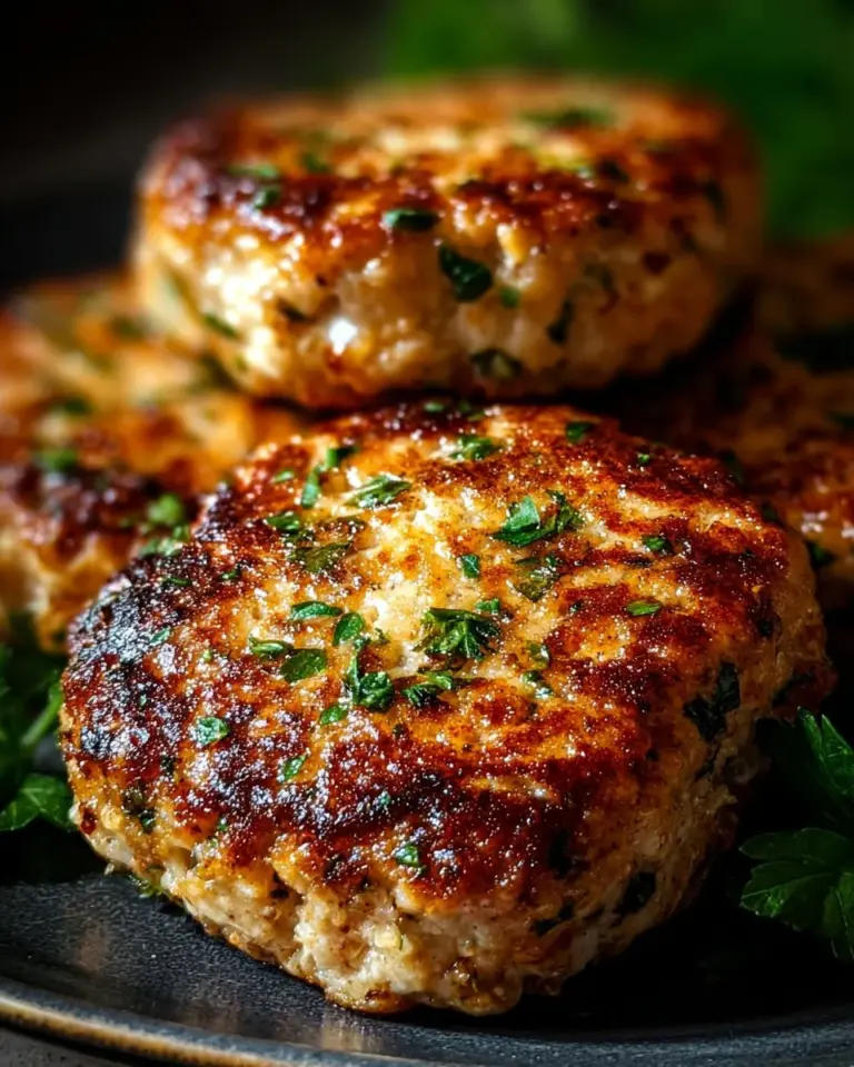 Delicious Garlic Parmesan Chicken Meatloaves served with herbs and cheese
