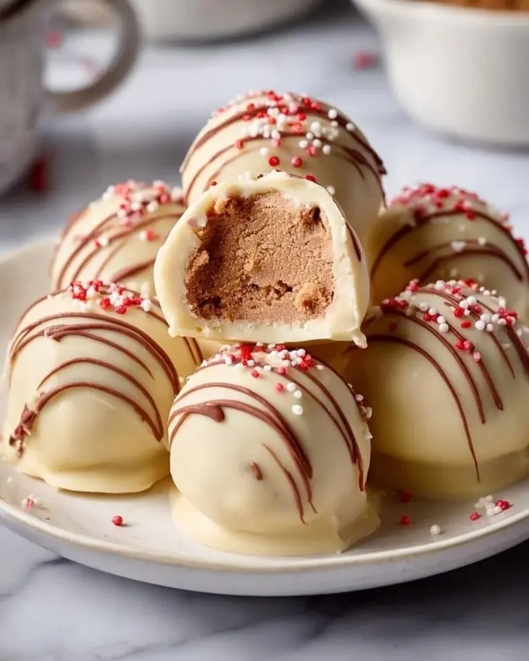 Delicious gingerbread truffles decorated with festive sprinkles