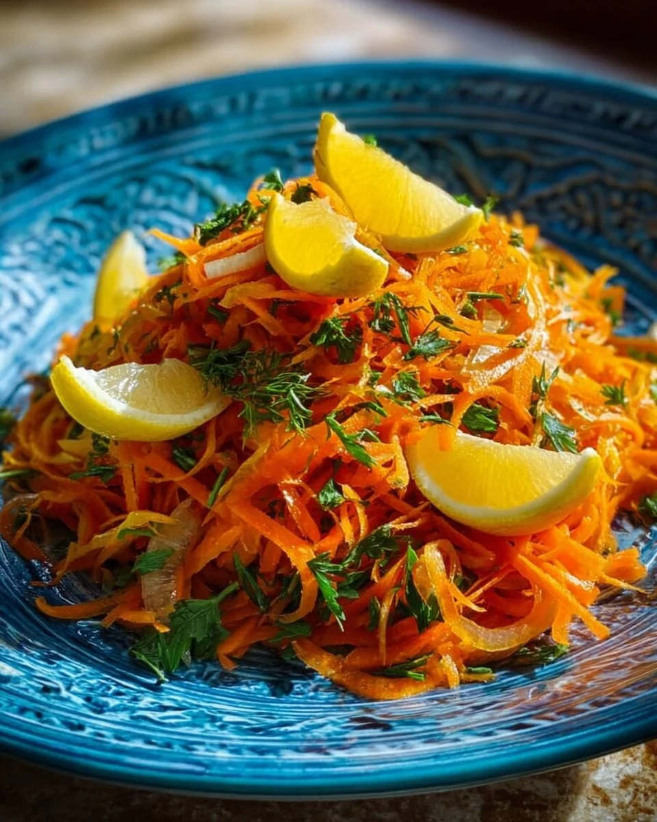 Healthy carrot and orange salad with fresh ingredients and vibrant colors