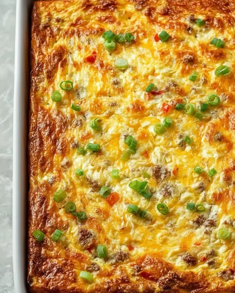 High protein egg casserole baked dish with vegetables and cheese