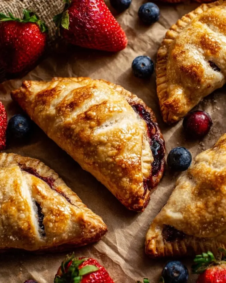 Delicious homemade berry turnovers baked to golden perfection