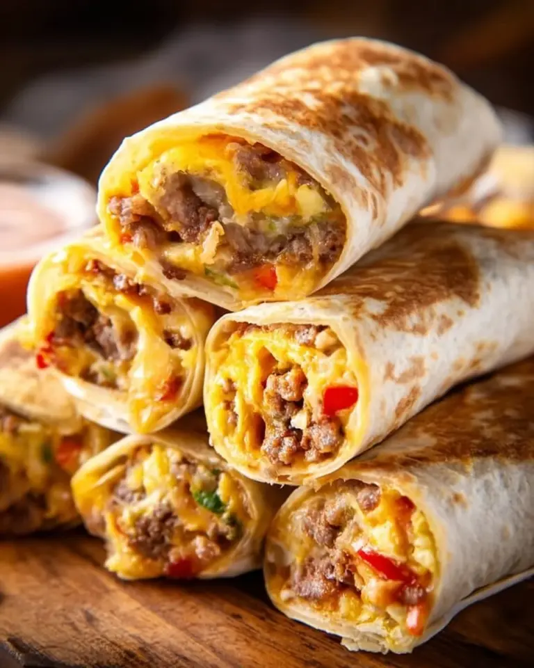 Delicious homemade freezable breakfast burritos on a plate