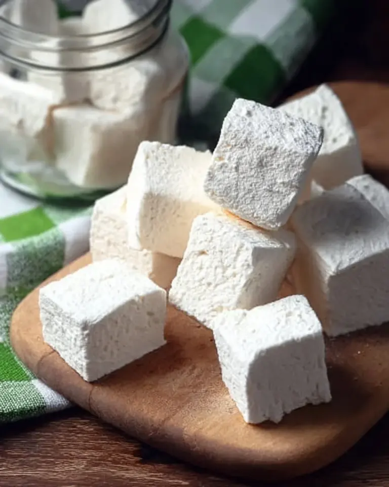 Delicious homemade marshmallows on a plate, ideal for snacks and desserts.