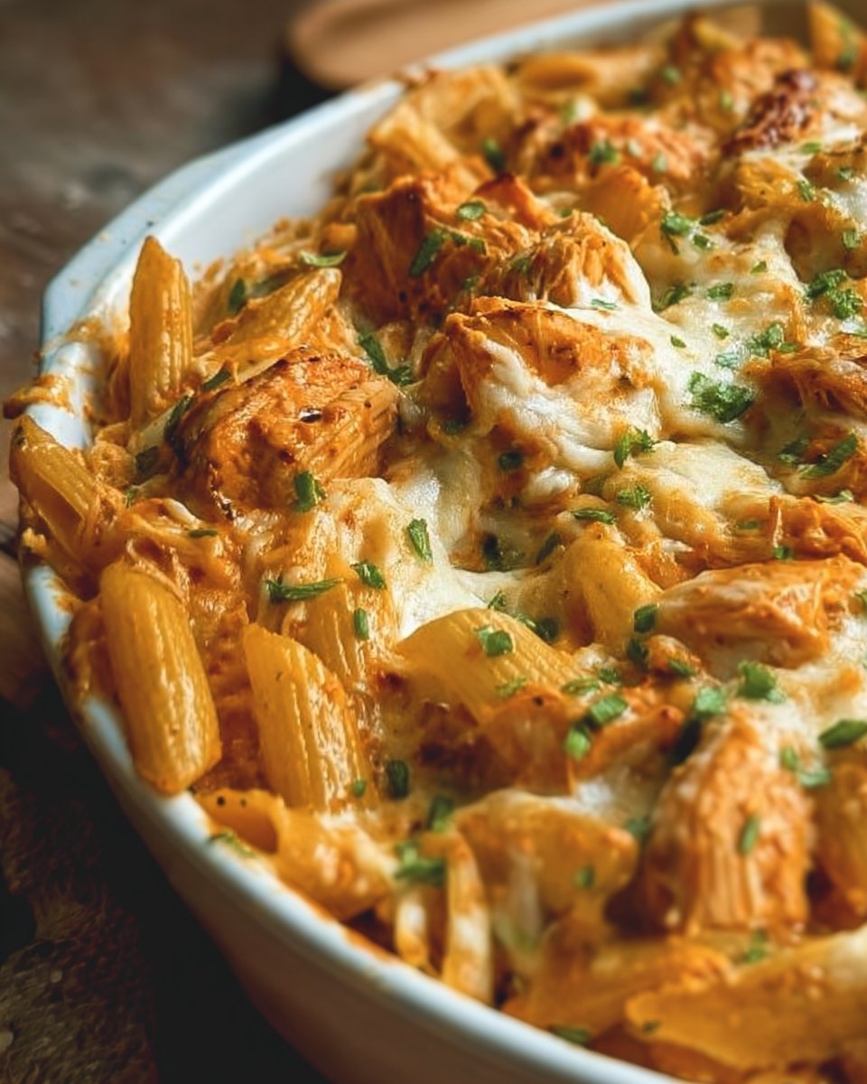 Buffalo Chicken Pasta Bake
