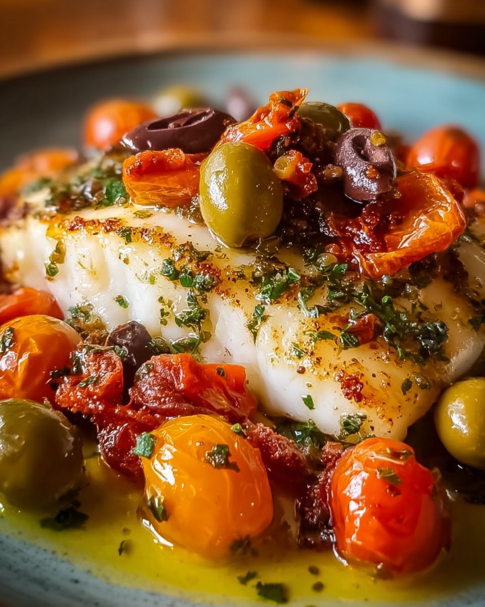 Mediterranean Baked Cod with Olives