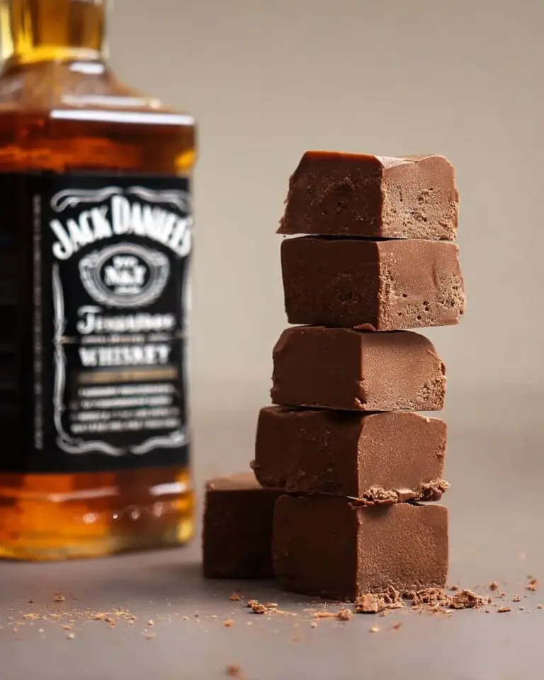 Delicious Jack Daniels Fudge dessert with rich chocolate and whiskey flavors.