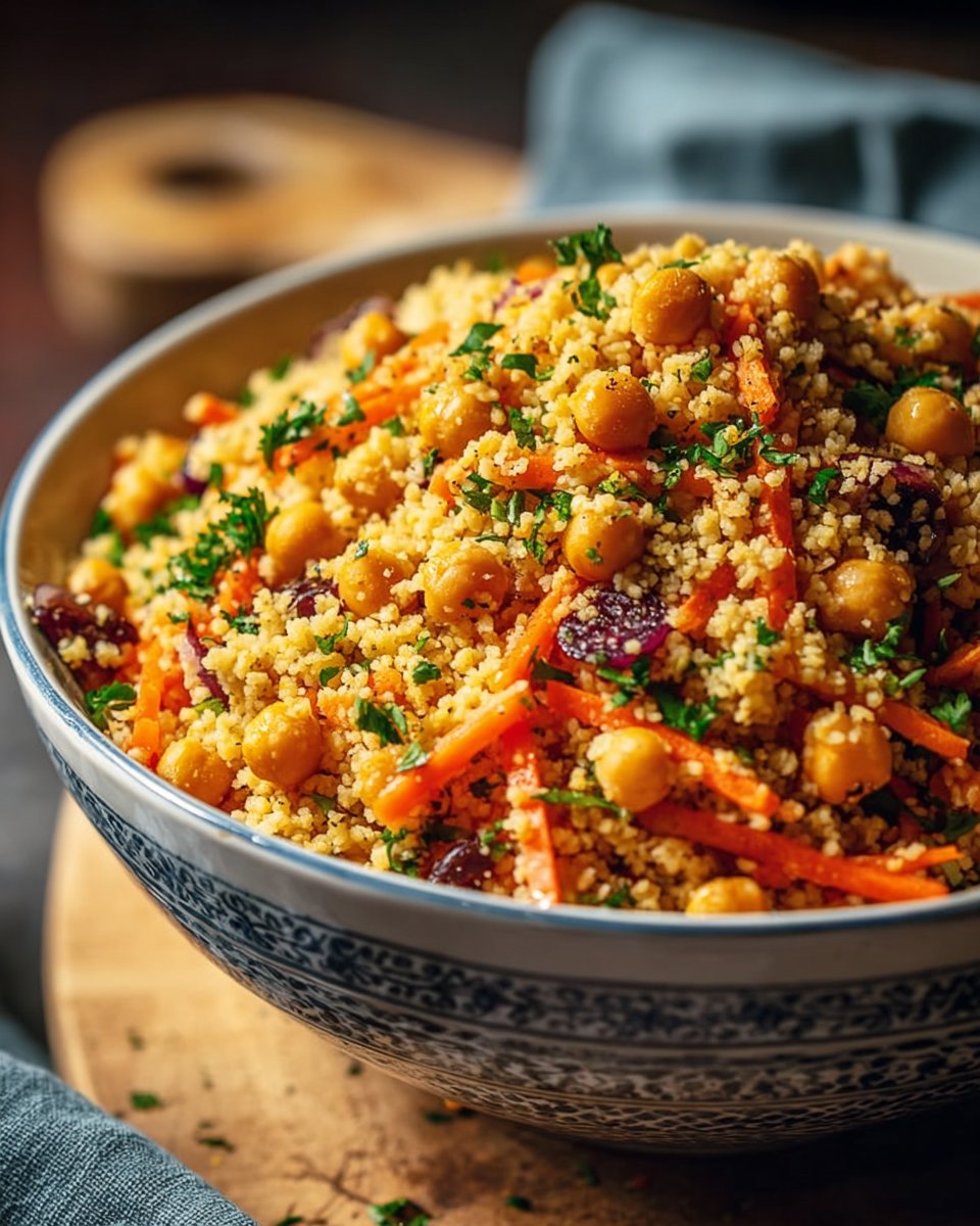 Moroccan-Spiced Chickpea and Carrot Couscous Salad