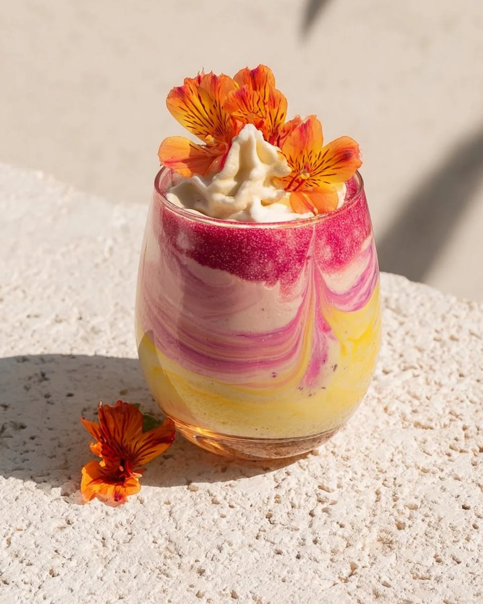Delicious Mega-Hydrating Smoothie with fresh fruits and greens.