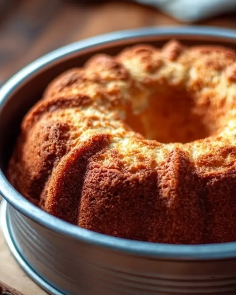 Delicious Million Dollar Pound Cake served on a white plate with a fork
